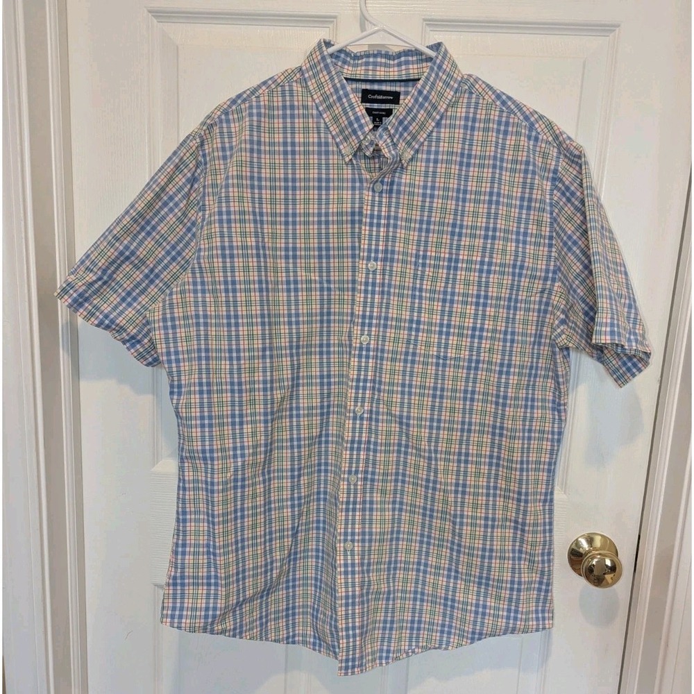 Croft & Barrow Plaid‎ Button Up Coastal Grandpa Preppy Shirt Large Nautical Golf